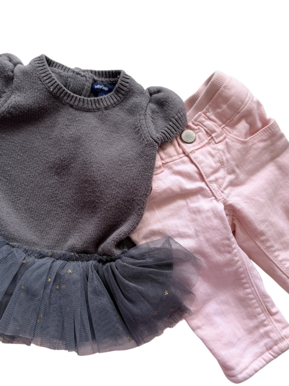 Baby Gap 0-3M Sweater Tutu Dress & Pink Pants Outfit Set Baby Girl